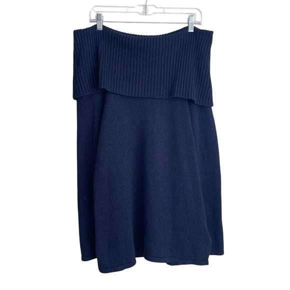 UGG Rhodyn Off Shoulder Long Sleeve Sweater Navy blue medium knit tunic wool M - Picture 4 of 13